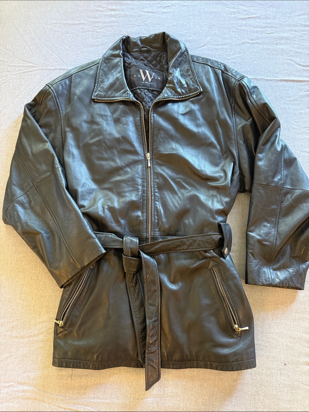 Leather shorty Trench Coat